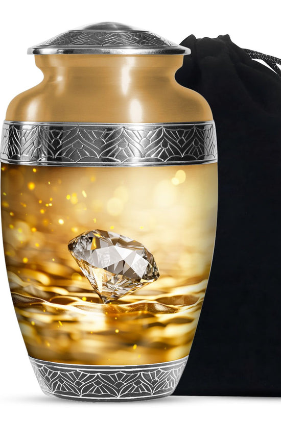 Elegant Diamond Funeral Urn - Premium Cremation Urn For Adult Ashes