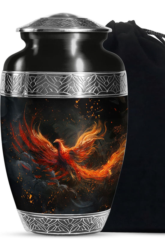 Fire Bird Cremation Urn - Decorative Funeral Urn For Burial