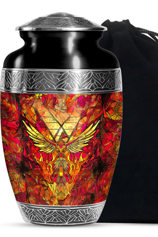 Colorful Phoenix Funeral Urn - Artistic Cremation Urn For Adult Ashes
