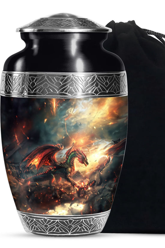 Dragon Fire Memorial Urn - Decorative Cremation Urn For Adult Ashes