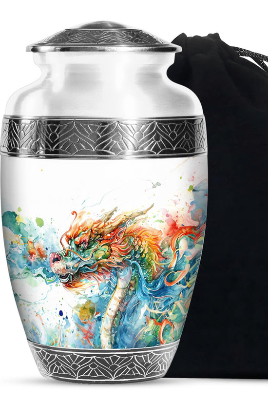 Artistic Dragon Cremation Urn For Ashes - Fantasy Burial Urn For Adult Ashes