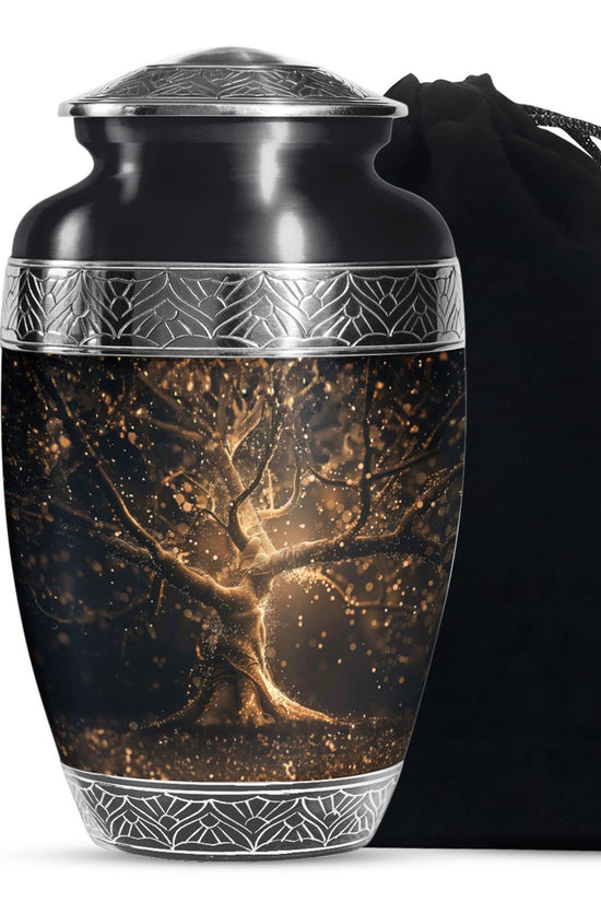 Golden Tree Memorial Urn - Glowing Cremation Urn For Ashes