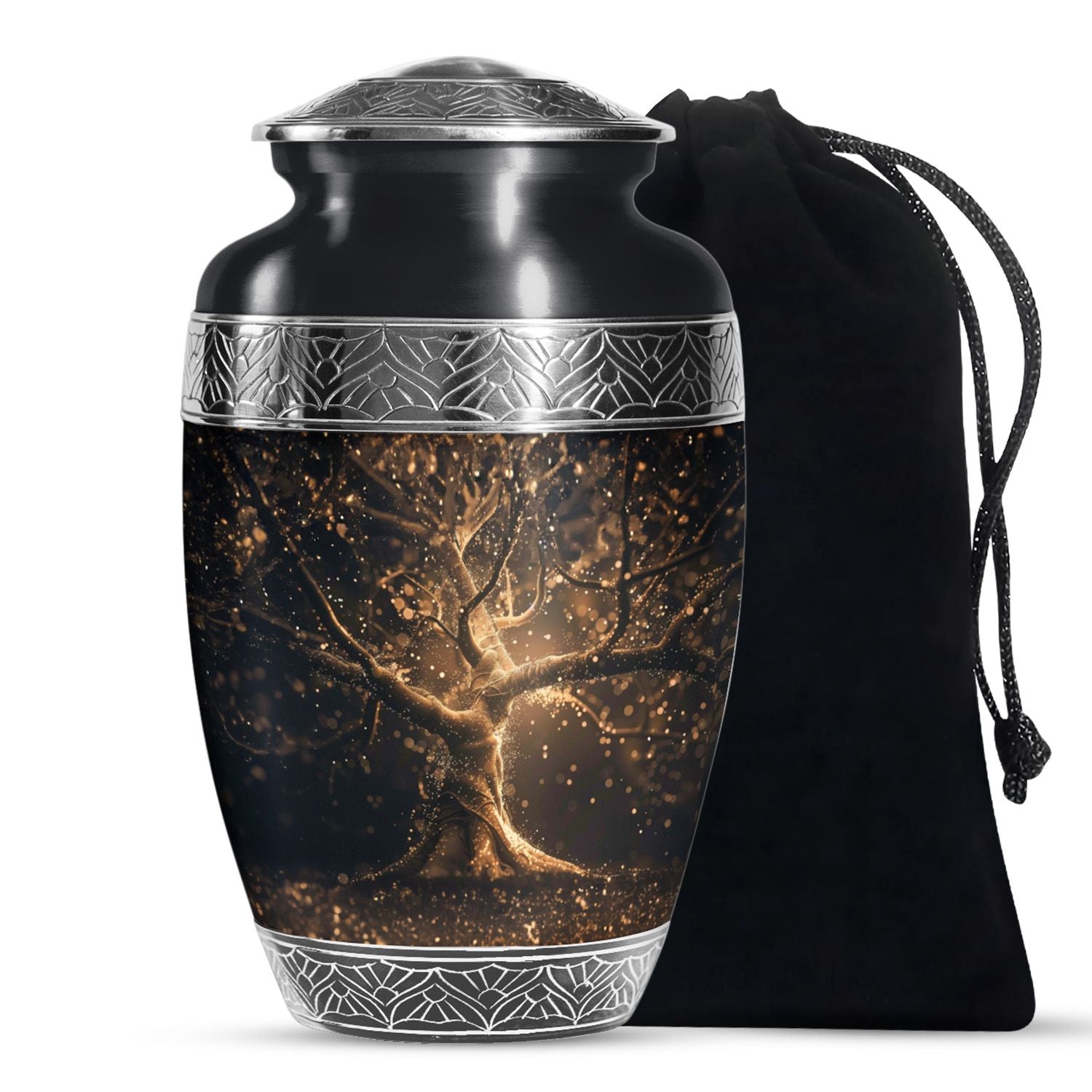 Golden Tree Memorial Urn - Glowing Cremation Urn For Ashes