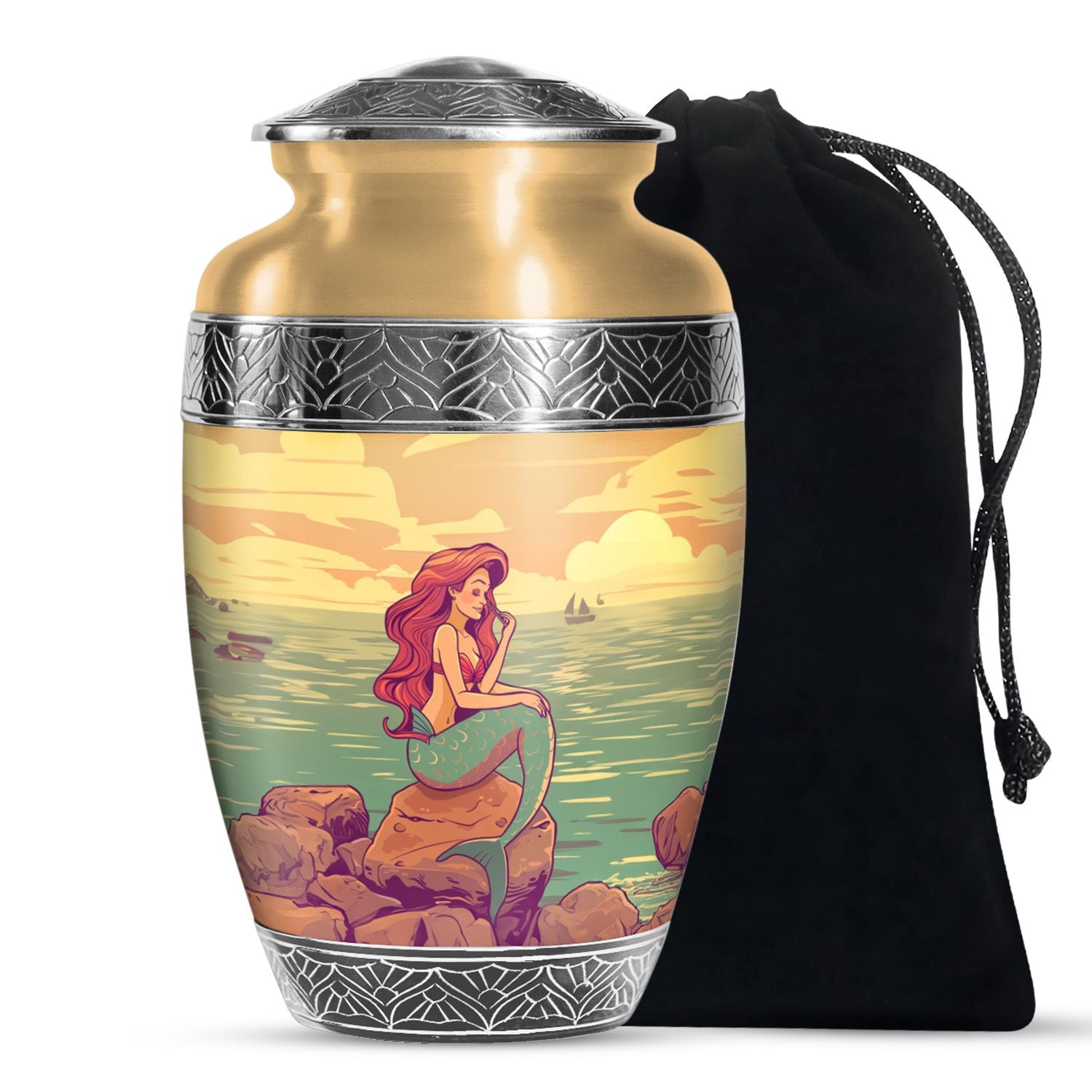 Beach Mermaid Memorial Urn - Artistic Memorial Urn For Loved Ones