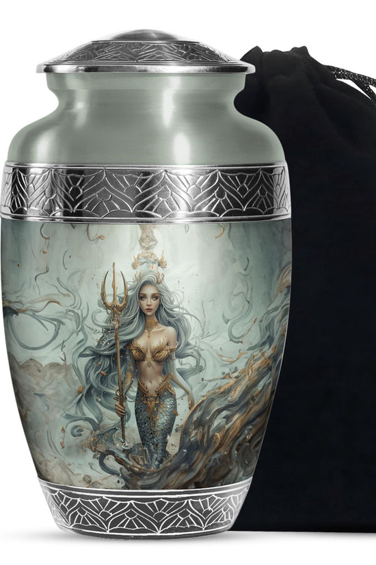Beautiful Mermaid Theme Cremation Urn - Sea Theme Funeral Urn For Female