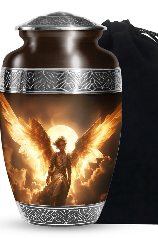 Goddess Angel Funeral Urn - Golden Sunlight Memorial Urn For Human Ashes