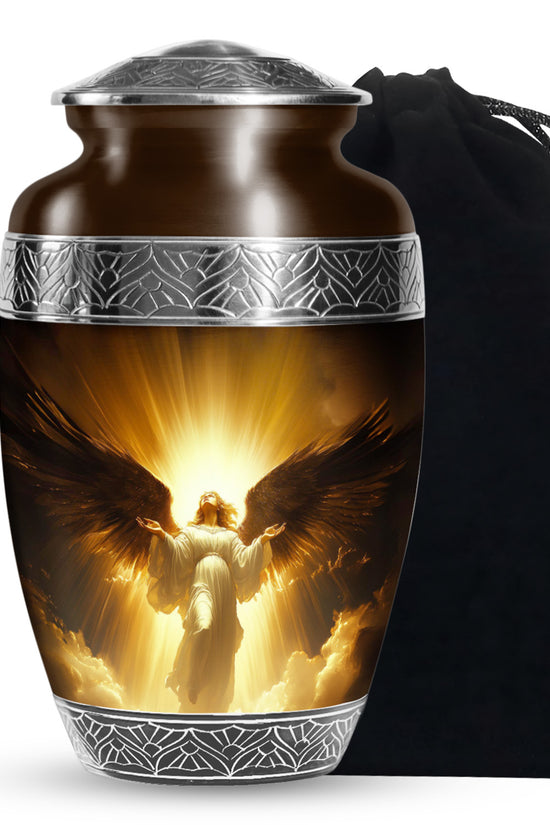 Spiritual Angel Funeral Urn - Golden Heaven Cremation Urn For Ashes