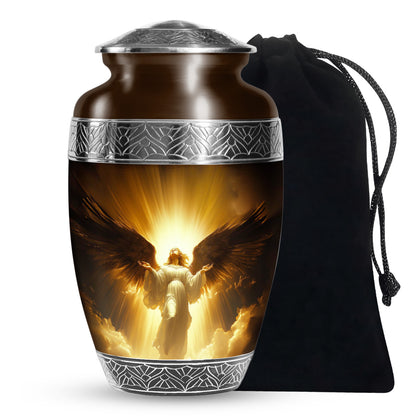 Spiritual Angel Funeral Urn - Golden Heaven Cremation Urn For Ashes