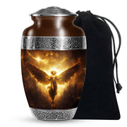 Golden Heaven Storm Angel Memorial Urn - Heaven Cremation Urn For Human Ashes