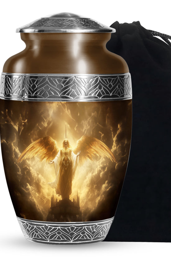 Royal Golden Angel Memorial Urn - Guardian Angel Cremation Urn For Ashes