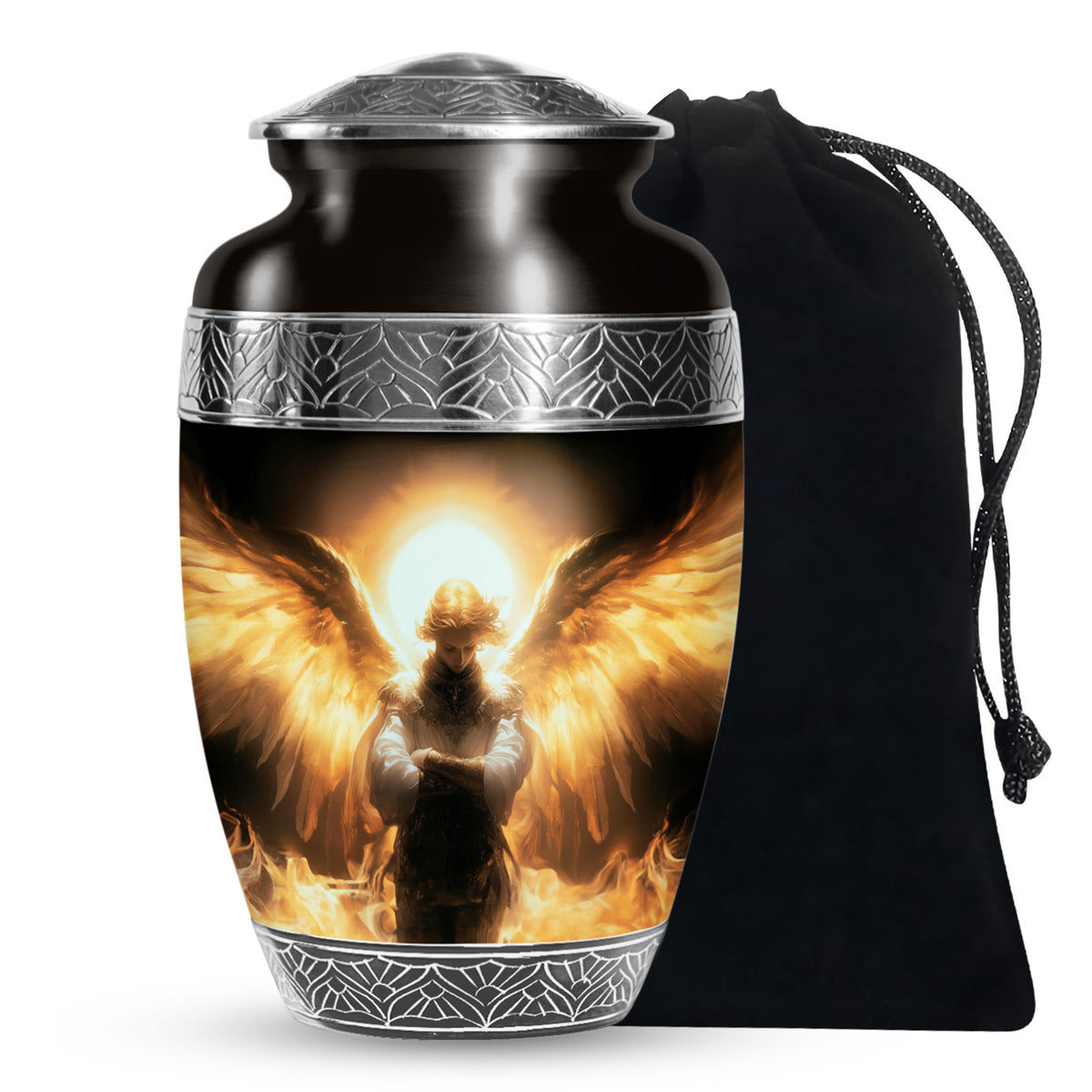 Beautiful Angel Cremation Urn – Elegant Golden Glow Urn For Loved Ones