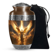 Heavenly Guardian Angel Funeral Urn - Golden Cloud Memorial Urn For Ashes