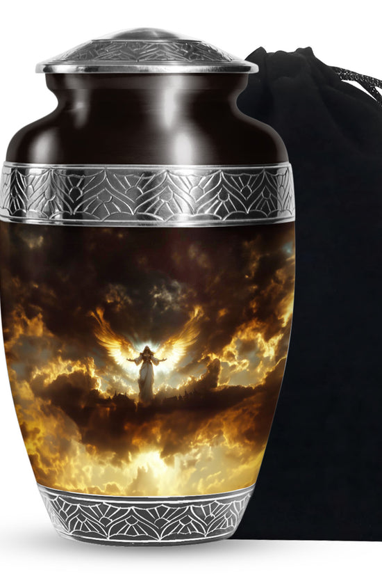 Guardian Angel Cremation Urn - Heavenly Glow Funeral Urn For Burial