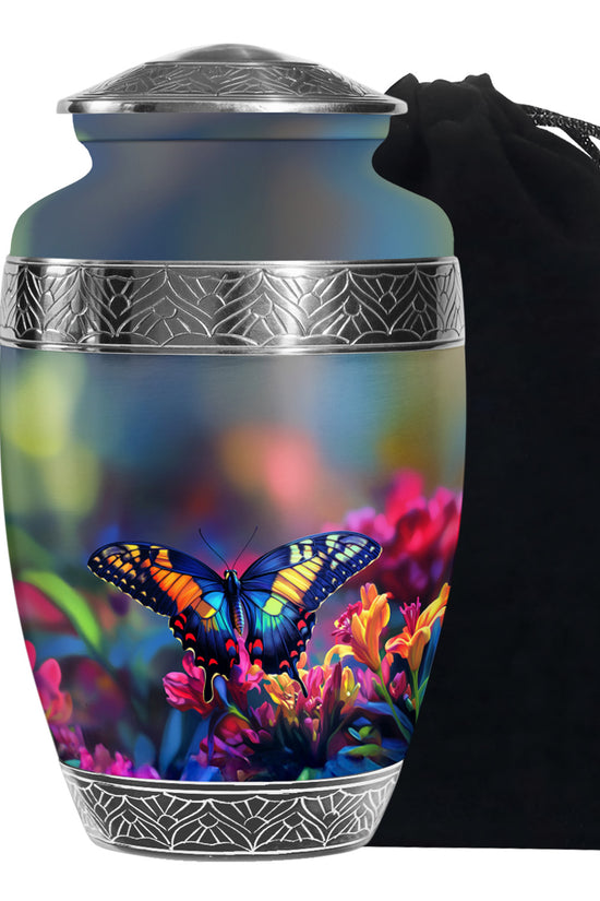 Colorful Butterfly Cremation Urn For Human Ashes Male & Female