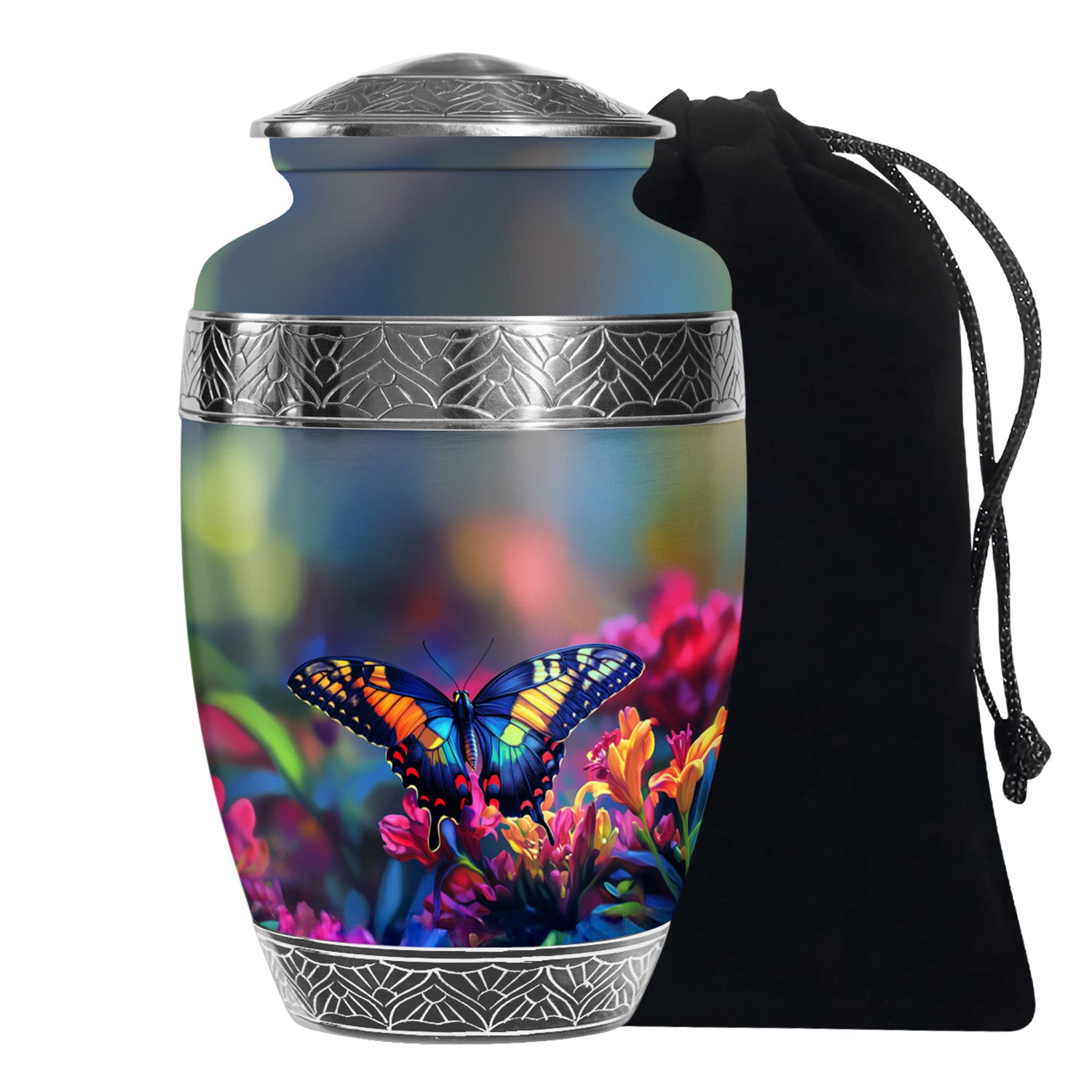 Colorful Butterfly Cremation Urn For Human Ashes Male & Female