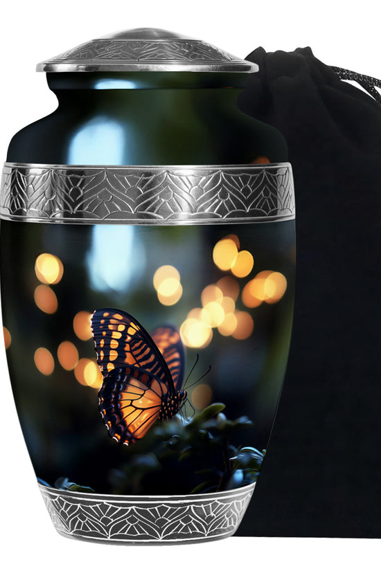 Yellow Monarch Butterfly Urn For Ashes - Large Urn For Men & Women