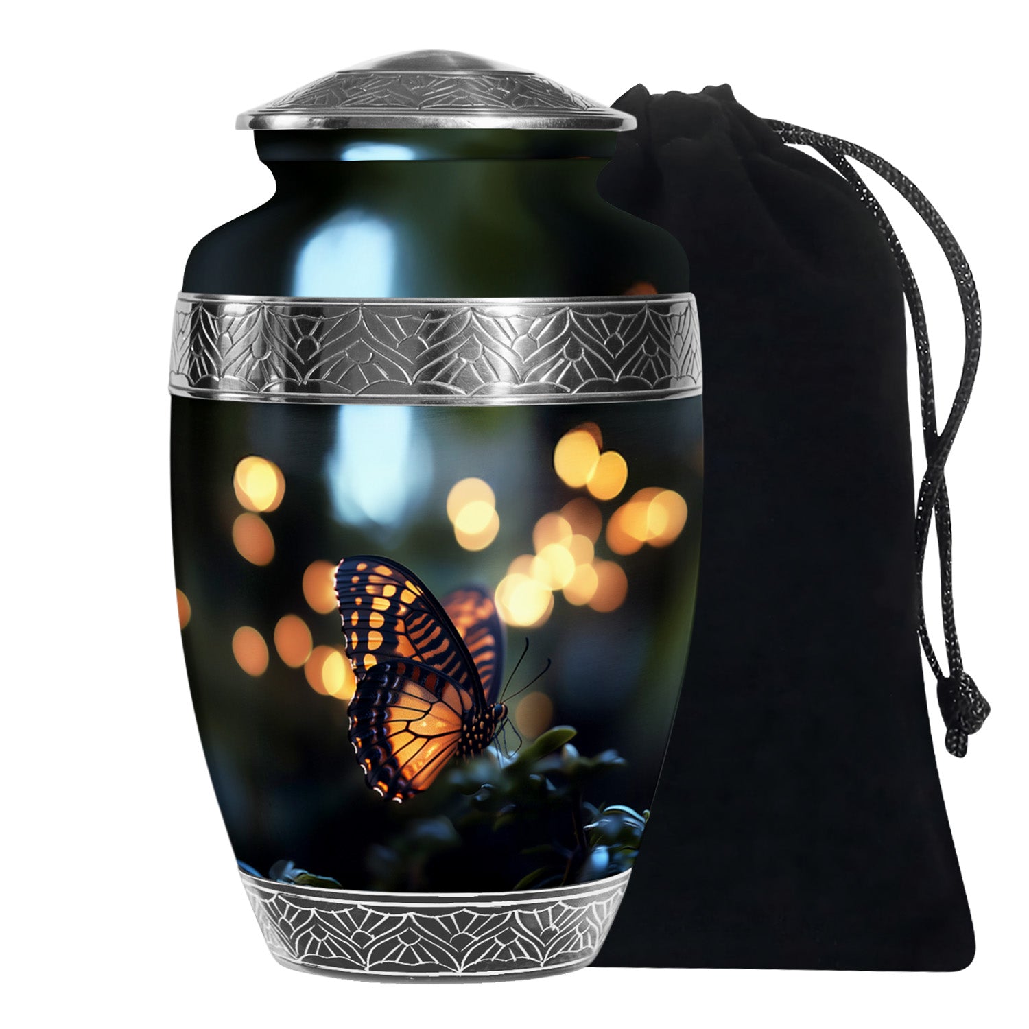 Yellow Monarch Butterfly Urn For Ashes - Large Urn For Men & Women