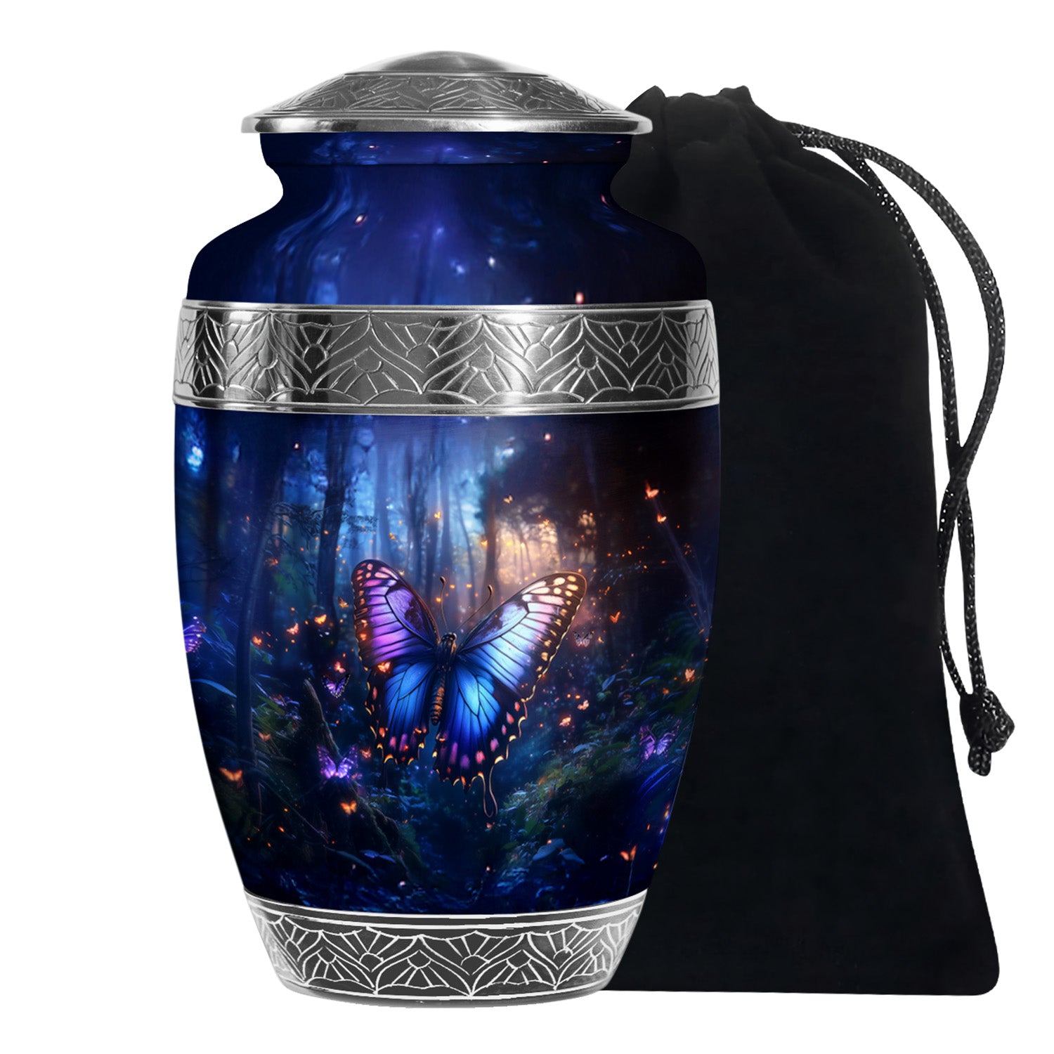 Blue Butterfly Urn For Ashes - Large Urn For Men & Women