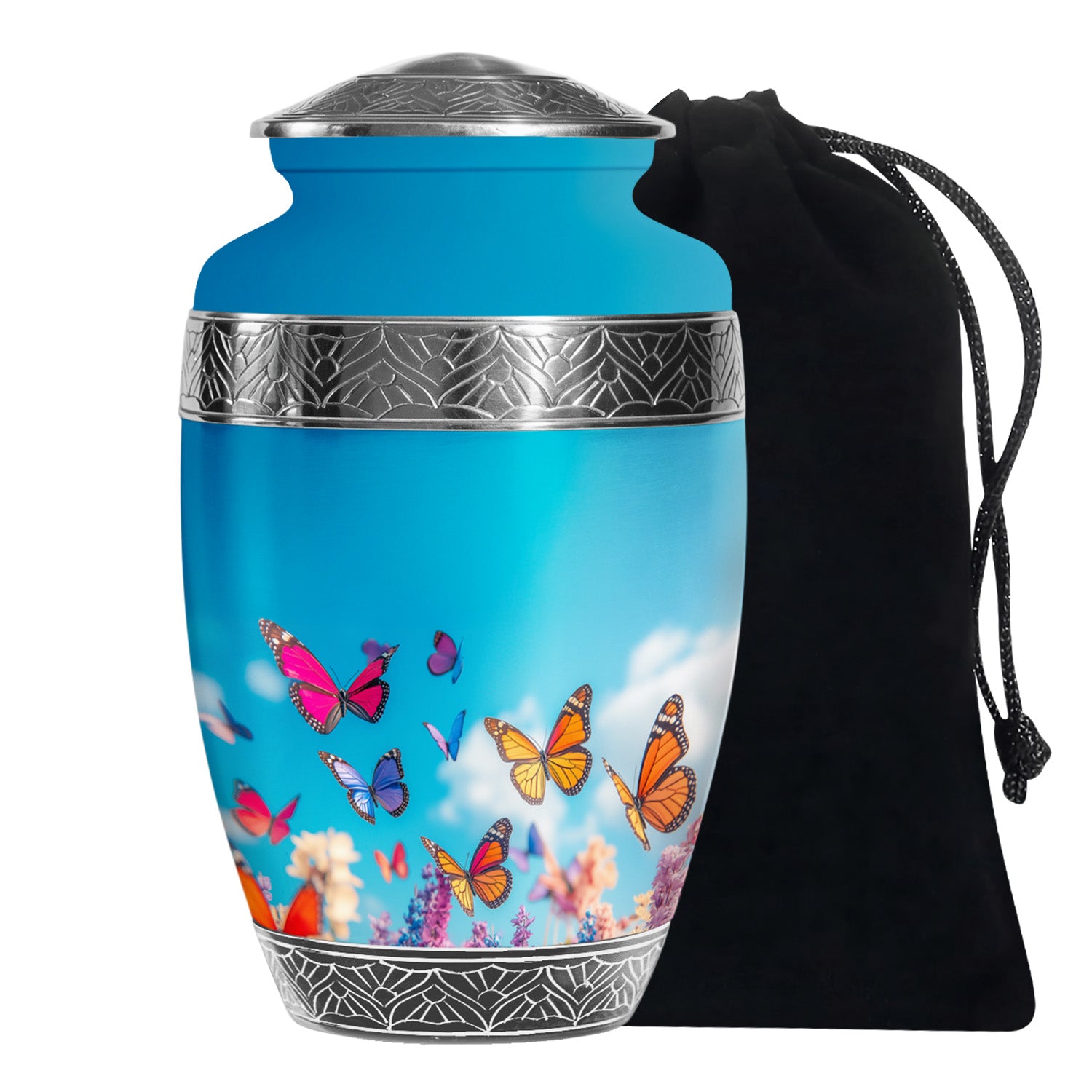 Colorful Butterflies Urns For Ashes - Large Urn For Male & Female