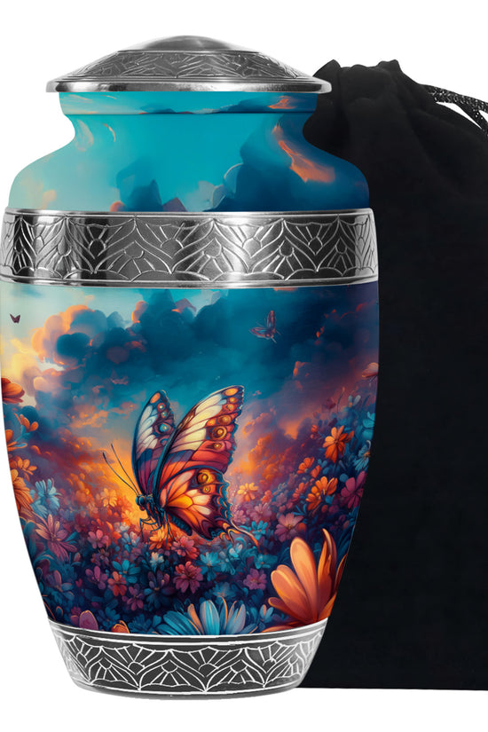 Monarch Butterfly Sunset Cremation Urn - Artistic Urns For Women