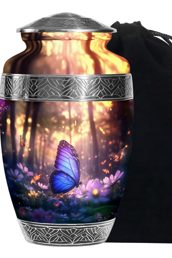Blue Butterfly Cremation Urn For Ashes - Blue Butterfly Urn For Mom