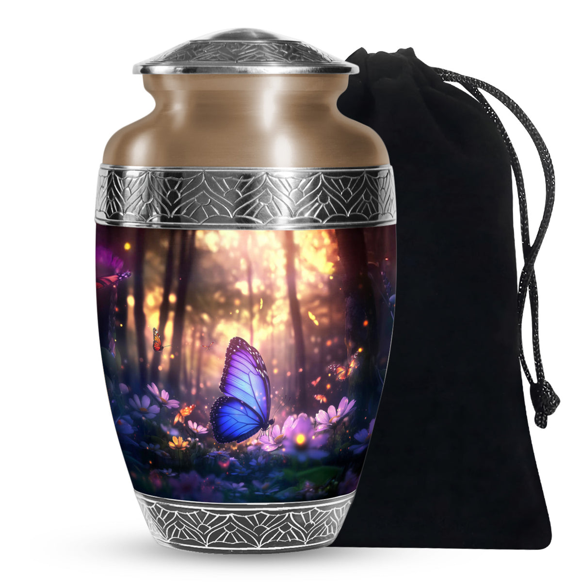 Blue Butterfly Cremation Urn For Ashes - Blue Butterfly Urn For Mom