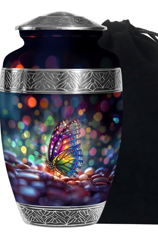 Colorful Butterfly Cremation Ashes Urn - Funeral Urns For Men and Women