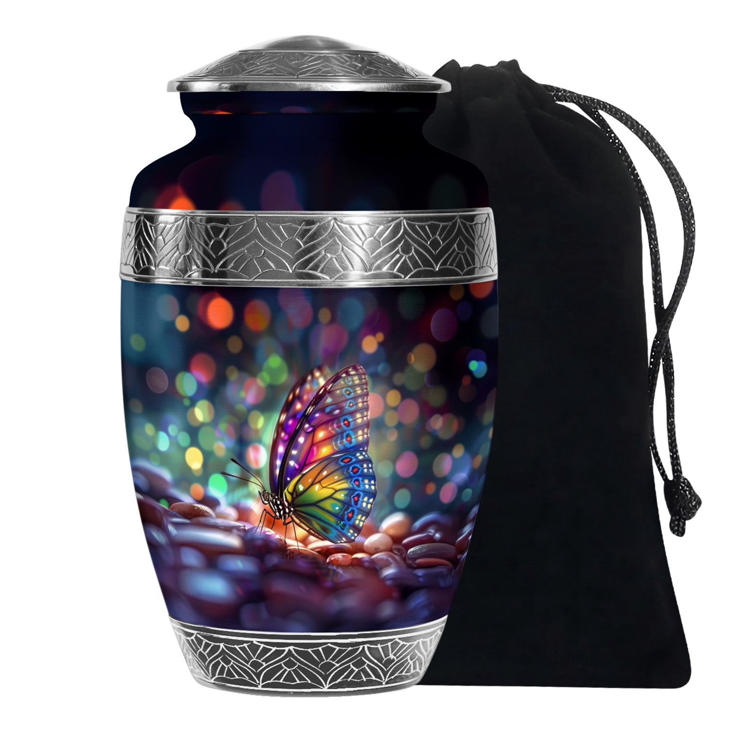 Colorful Butterfly Cremation Ashes Urn - Funeral Urns For Men and Women