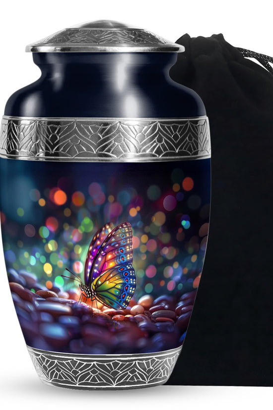 Colorful Butterfly Cremation Ashes Urn - Funeral Urns For Men and Women