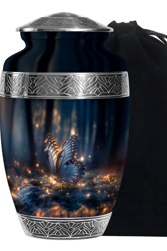 Mystic Grey Butterfly Urn For Mom And Dad - Funeral Urn For Loved Ones