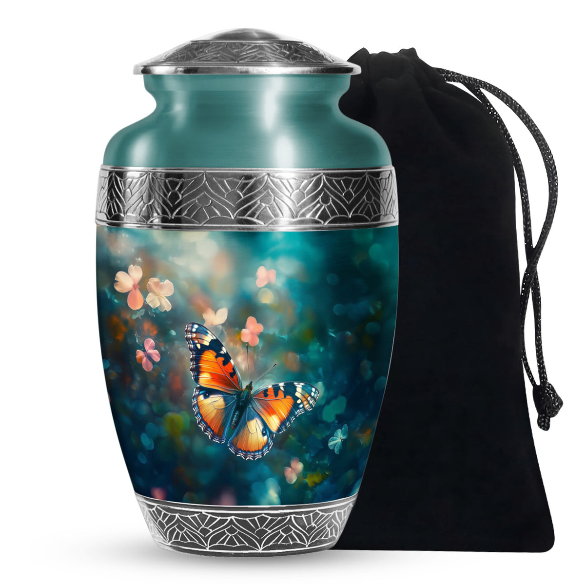 Orange Monarch Butterfly Cremation Urn - Urn For Ashes For Mom