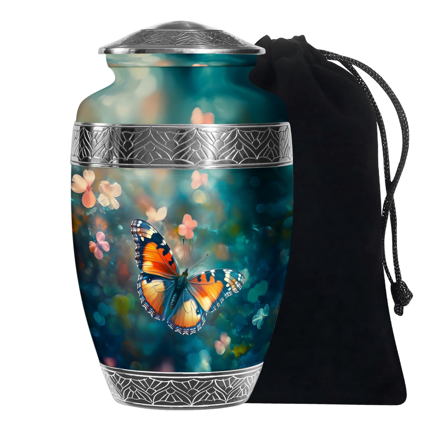 Orange Monarch Butterfly Cremation Urn - Urn For Ashes For Mom