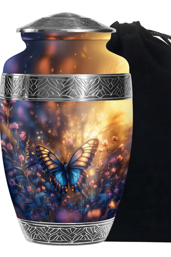Gloomy Butterfly Urn For Ashes - Blue Butterfly Urn For Cremation
