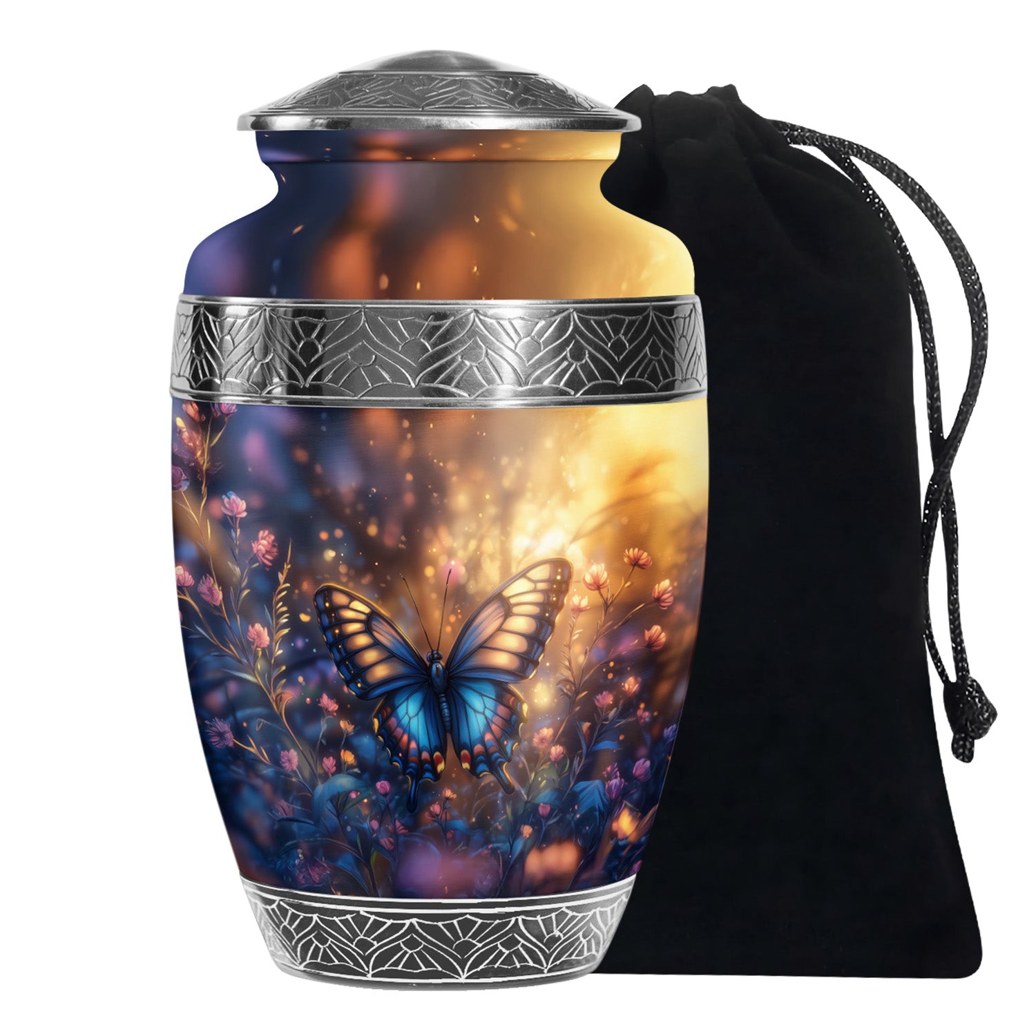Gloomy Butterfly Urn For Ashes - Blue Butterfly Urn For Cremation