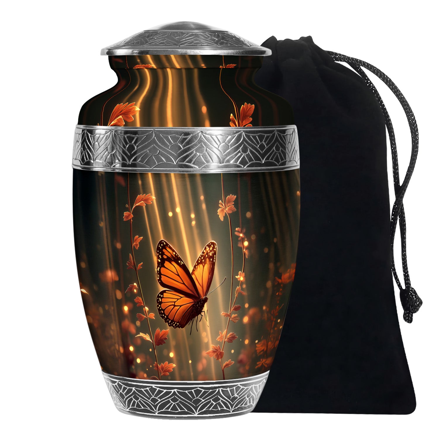 Monarch Butterfly Cremation Urn - Moonlit Butterfly Memorial Urns