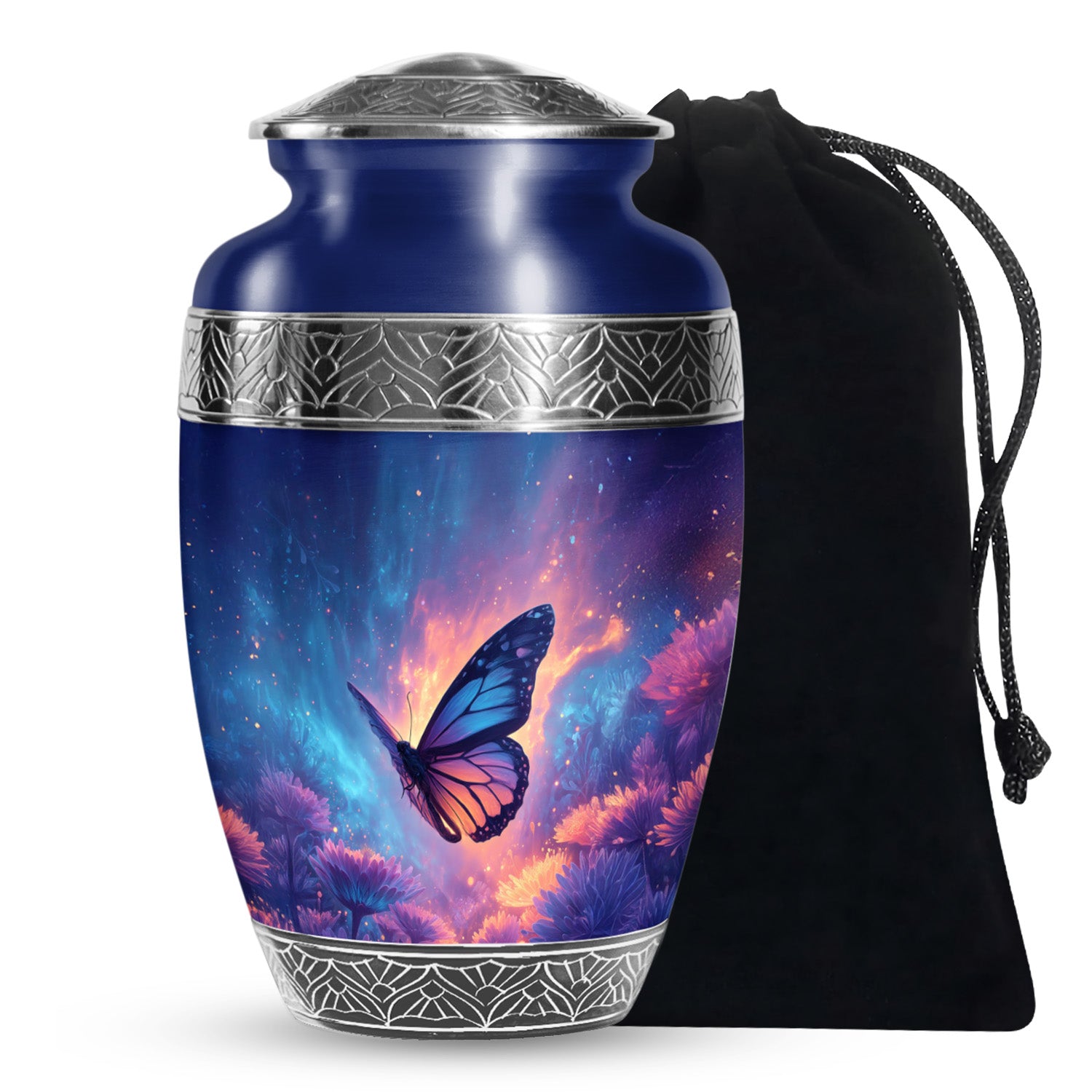 Cosmic Butterfly Cremation Urn - Memorial Urn for Mom or Dad