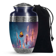 Butterfly Cremation Urn for Human Ashes - Dark Blue Memorial Urn