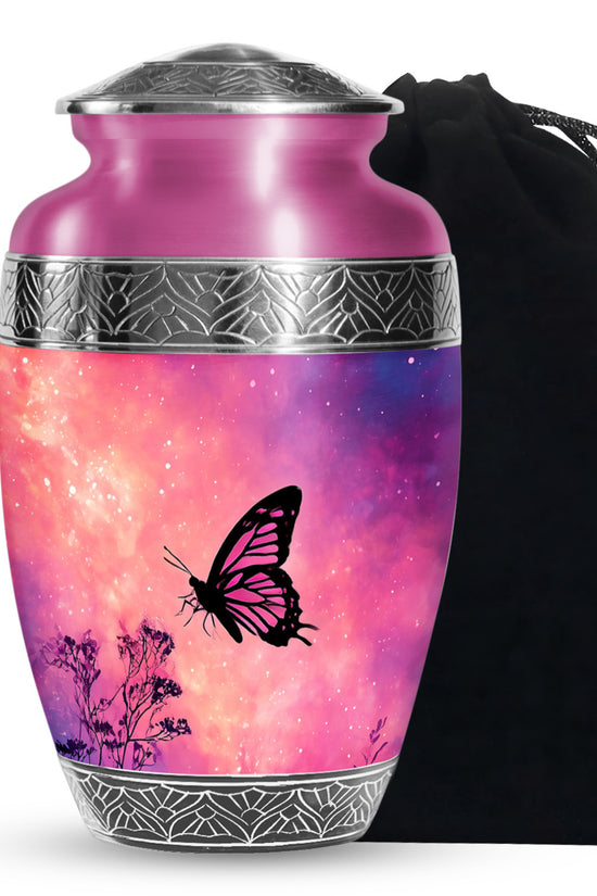 Pink Butterfly Funeral Urn - A Peaceful Tribute For Mom's Ashes
