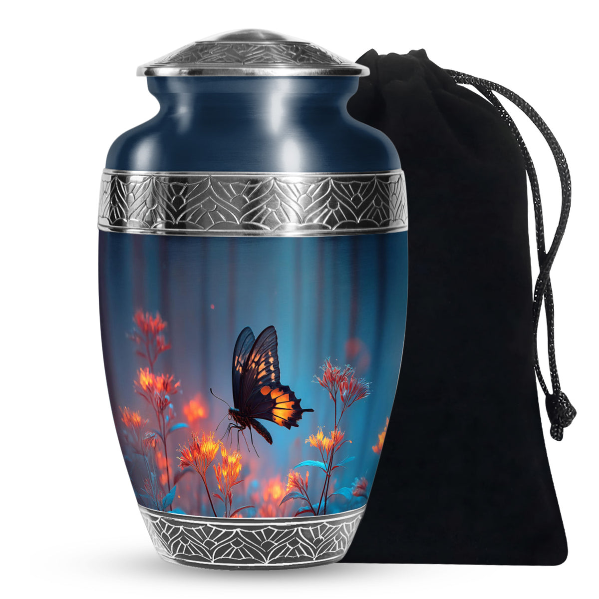 Majestic Butterfly Funeral Urn - Large Cremation Urn For Women
