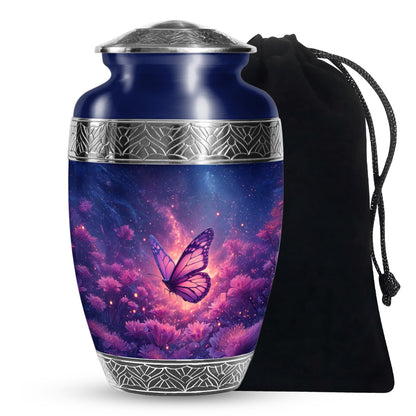 Pink Butterfly Funeral Urn - Unique Decor Memorial For Mom Ashes