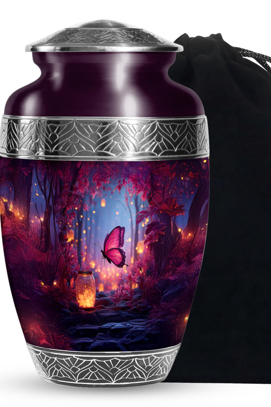 Blue Butterfly Cremation Urn - Decorative Urns For Adult Female Mom