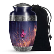 Purple Butterfly Burial Urn - Beautiful Large Decorative Urn For Women