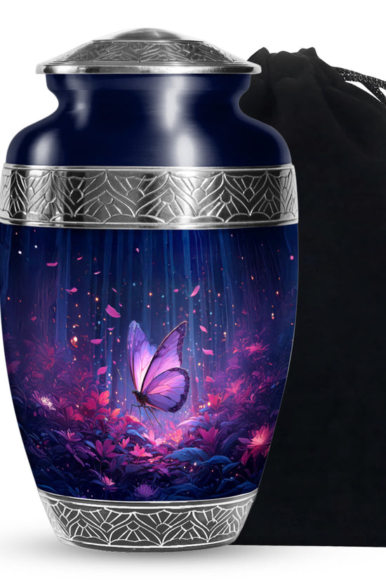 Beautifully Crafted Purple Butterfly Urn - Large Urns For Mom Ashes