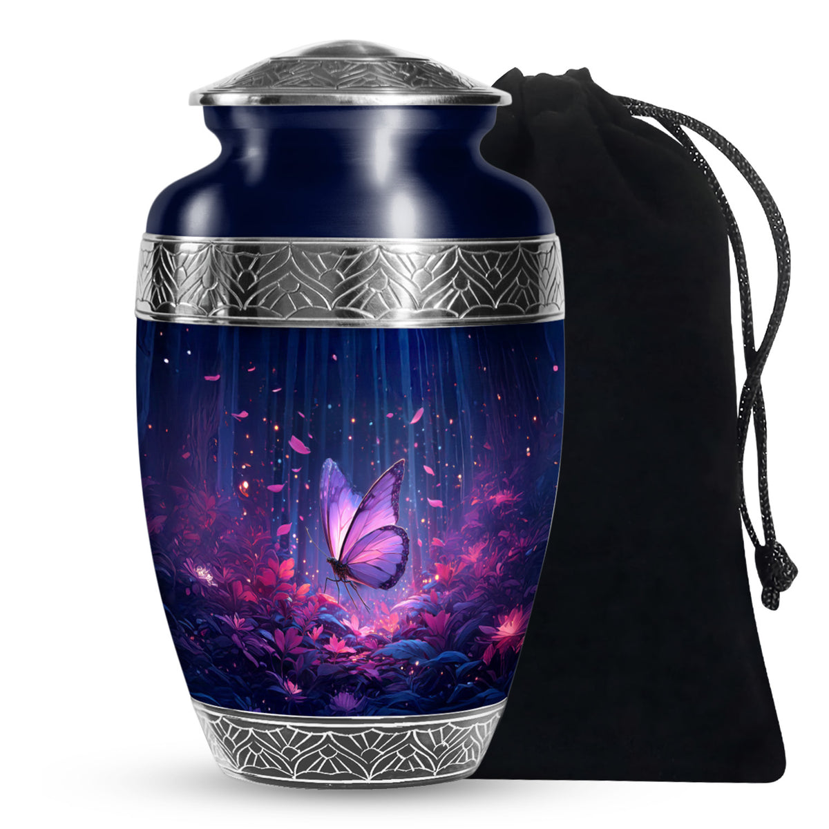 Beautifully Crafted Purple Butterfly Urn - Large Urns For Mom Ashes