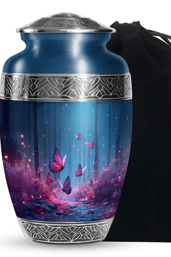 Blue Night Butterfly Urns - Beautiful Decor Urns For Mom Ashes