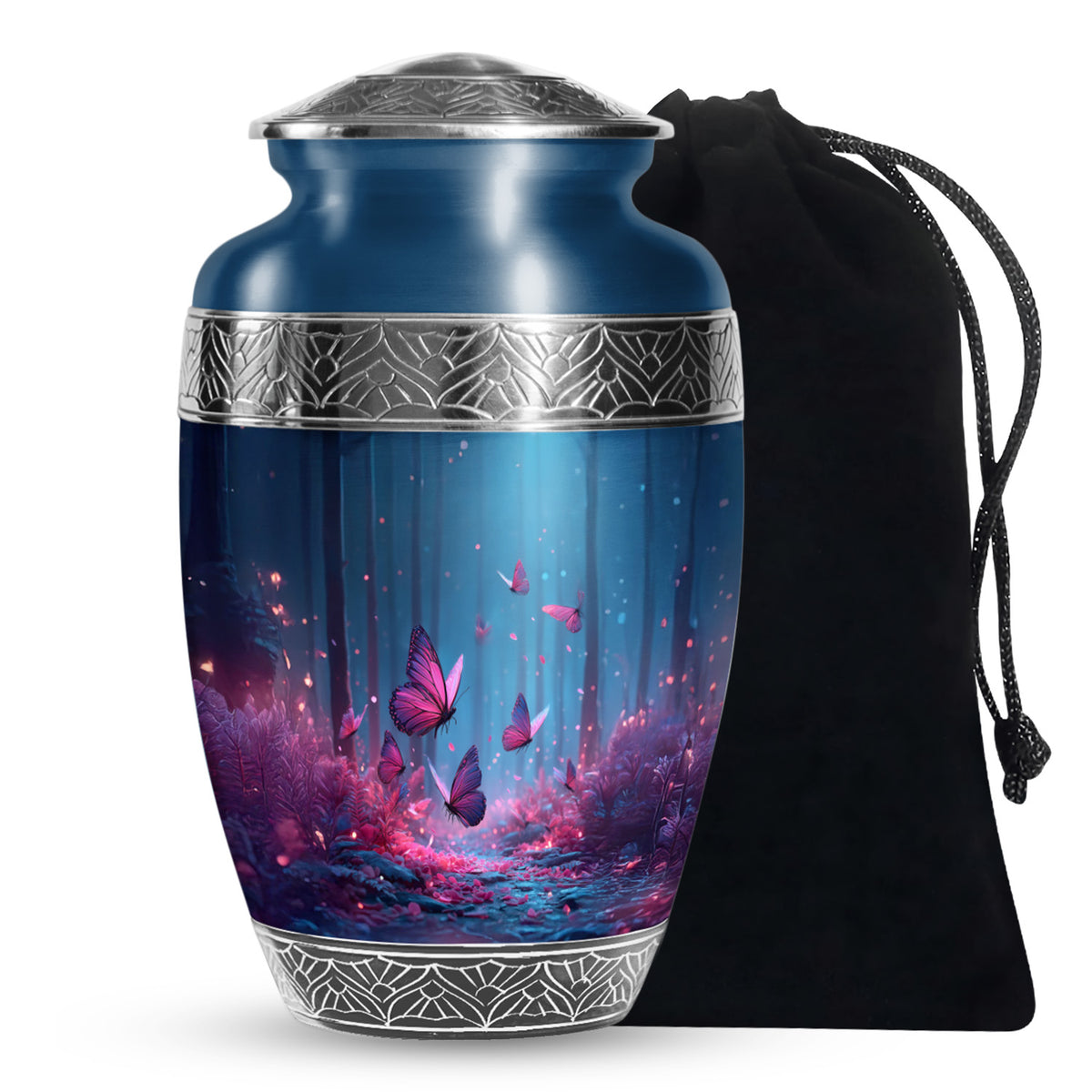 Blue Night Butterfly Urns - Beautiful Decor Urns For Mom Ashes