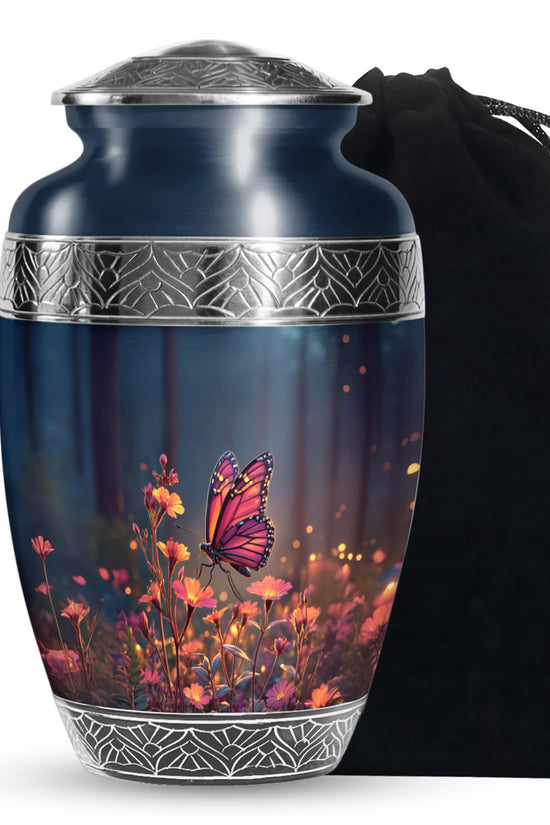 Beautiful Butterfly Funeral Urn - Flower Large Urn For Human Ashes