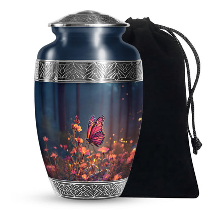 Beautiful Butterfly Funeral Urn - Flower Large Urn For Human Ashes