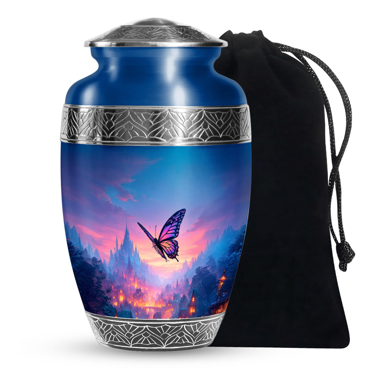 Blue Flying Butterfly Urns - Beautiful Cremation Urns For Mom Ashes