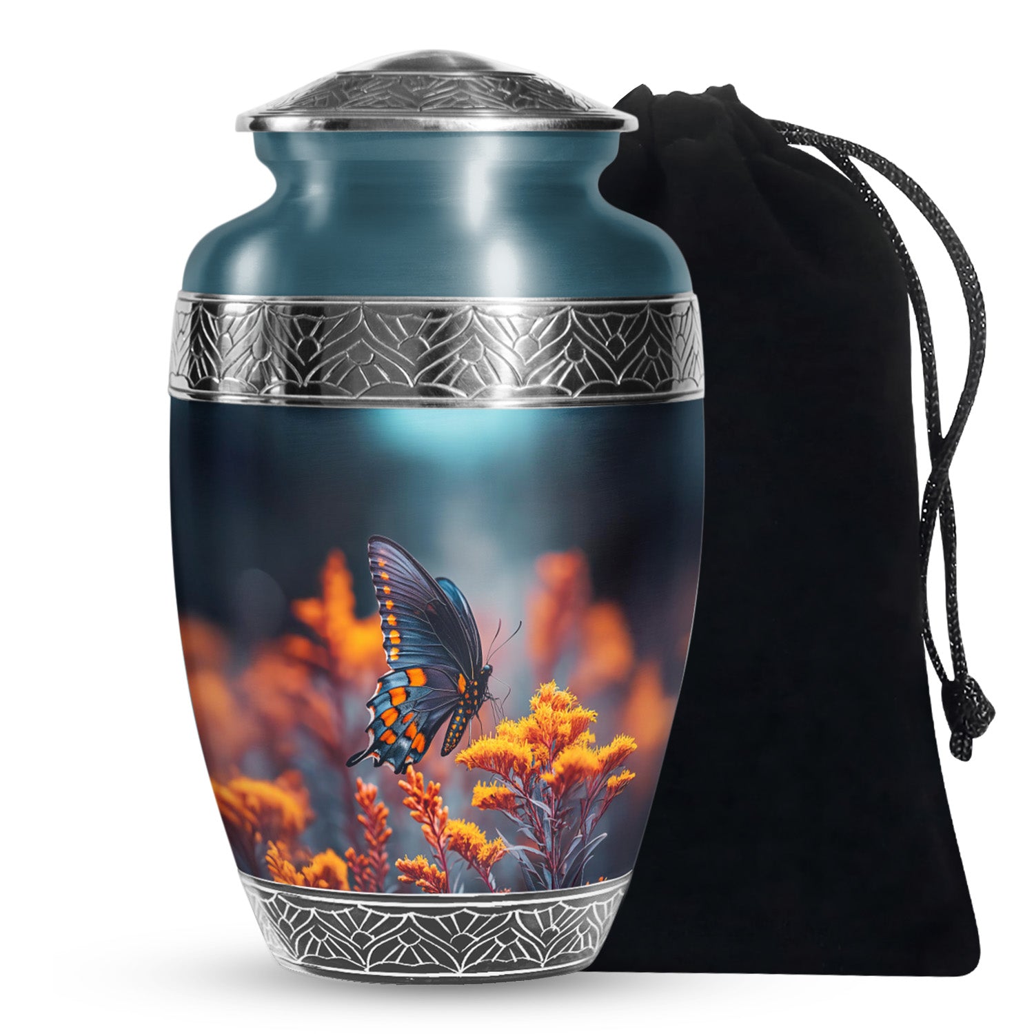 Colorful Butterfly On Flower - Beautiful Urns For Mom Ashes